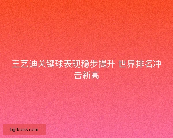 王艺迪关键球表现稳步提升 世界排名冲击新高 王艺迪关键球表现稳步提升 世界排名冲击新高