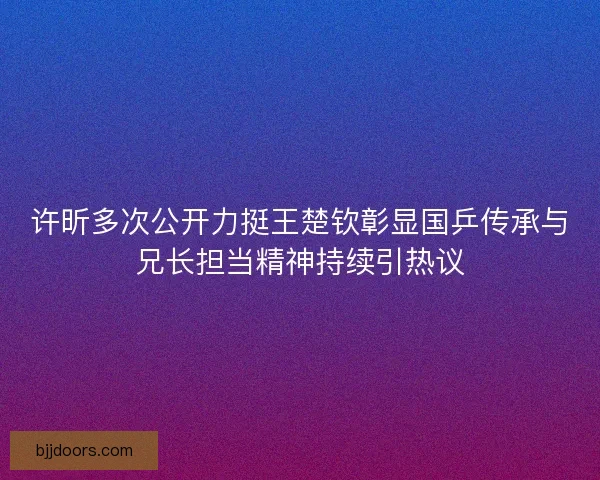 许昕多次公开力挺王楚钦彰显国乒传承与兄长担当精神持续引热议